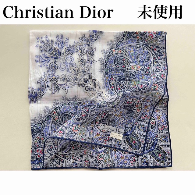 Christian Dior(クリスチャンディオール)のChristian Dior ハンカチ　未使用 レディースのファッション小物(ハンカチ)の商品写真