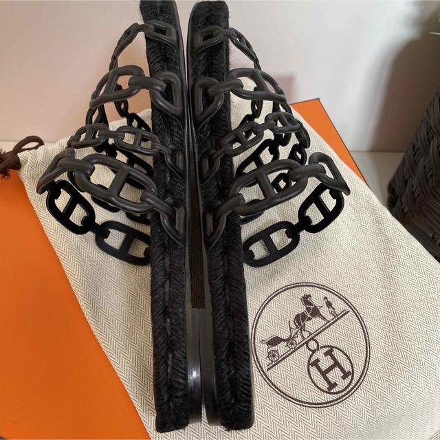 美品☆ 37 HERMES アンコーヌ エスパドリーユ