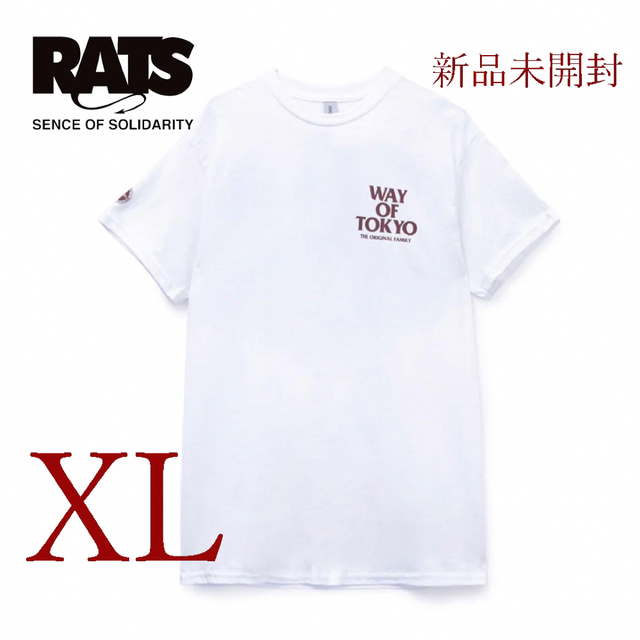 RATS(ラッツ)のRATS WAY OF TOKYO SS White×Burgundy ラッツ メンズのトップス(Tシャツ/カットソー(半袖/袖なし))の商品写真