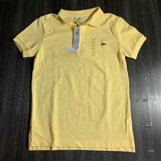 未使用タグ付属 LACOSTE ラコステ 黄色 半袖ポロシャツ 一部汚れあり