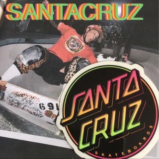 サンタクルーズ(Santa Cruz)のSantacruzサンタクルーズUS限定ネオングラデーションアイコンステッカー(スケートボード)