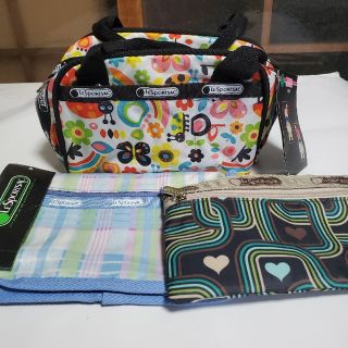 レスポートサック(LeSportsac)の新品 tokidoki、ミニハンドバック、レスポ、ボ-チ、黒、グリ-ンポ-チ、合(ハンドバッグ)