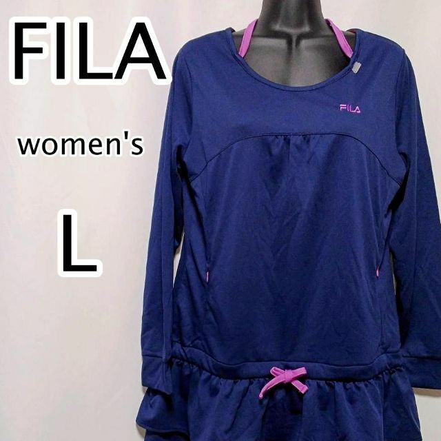 FILA レディース　スポーツ　チュニック　ワンピース　長袖　ネイビー　運動 レディースのトップス(チュニック)の商品写真