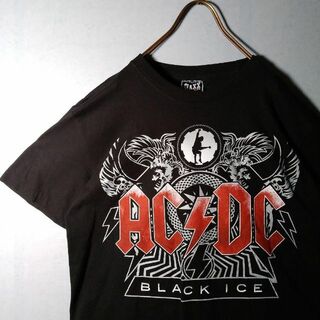 【00s】ACDC アルバム BLACK ICE バンドTシャツ メンズ L 黒(Tシャツ/カットソー(半袖/袖なし))