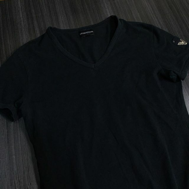 定番◎ ARMANI エンポリオアルマーニ Vネック Tシャツ 黒×金 1