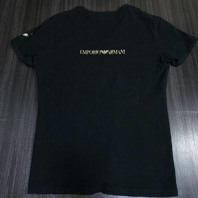 Emporio Armani(エンポリオアルマーニ)の定番◎ ARMANI エンポリオアルマーニ Vネック Tシャツ 黒×金 メンズのトップス(Tシャツ/カットソー(半袖/袖なし))の商品写真