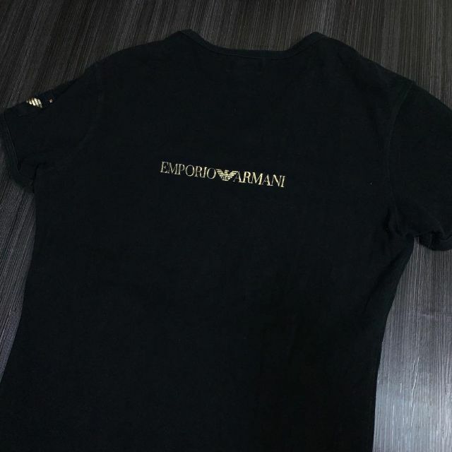 定番◎ ARMANI エンポリオアルマーニ Vネック Tシャツ 黒×金 6