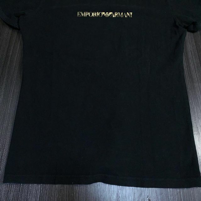 定番◎ ARMANI エンポリオアルマーニ Vネック Tシャツ 黒×金 7