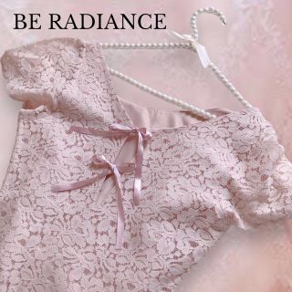 ビーラディエンス(BE RADIANCE)のBE RADIANCE 総レースバックリボン フレアワンピース ピンク M(ミニワンピース)