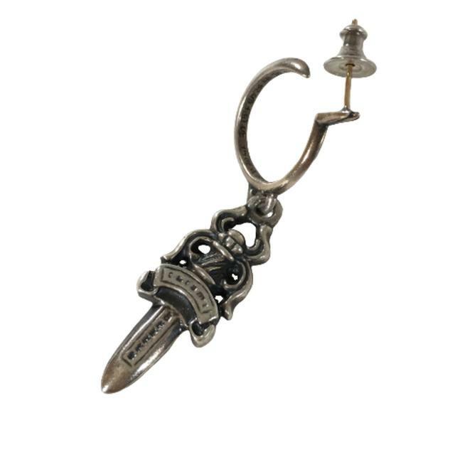 クロムハーツ No5 DAGGER/#5 ダガーフープ シルバーピアス メンズ