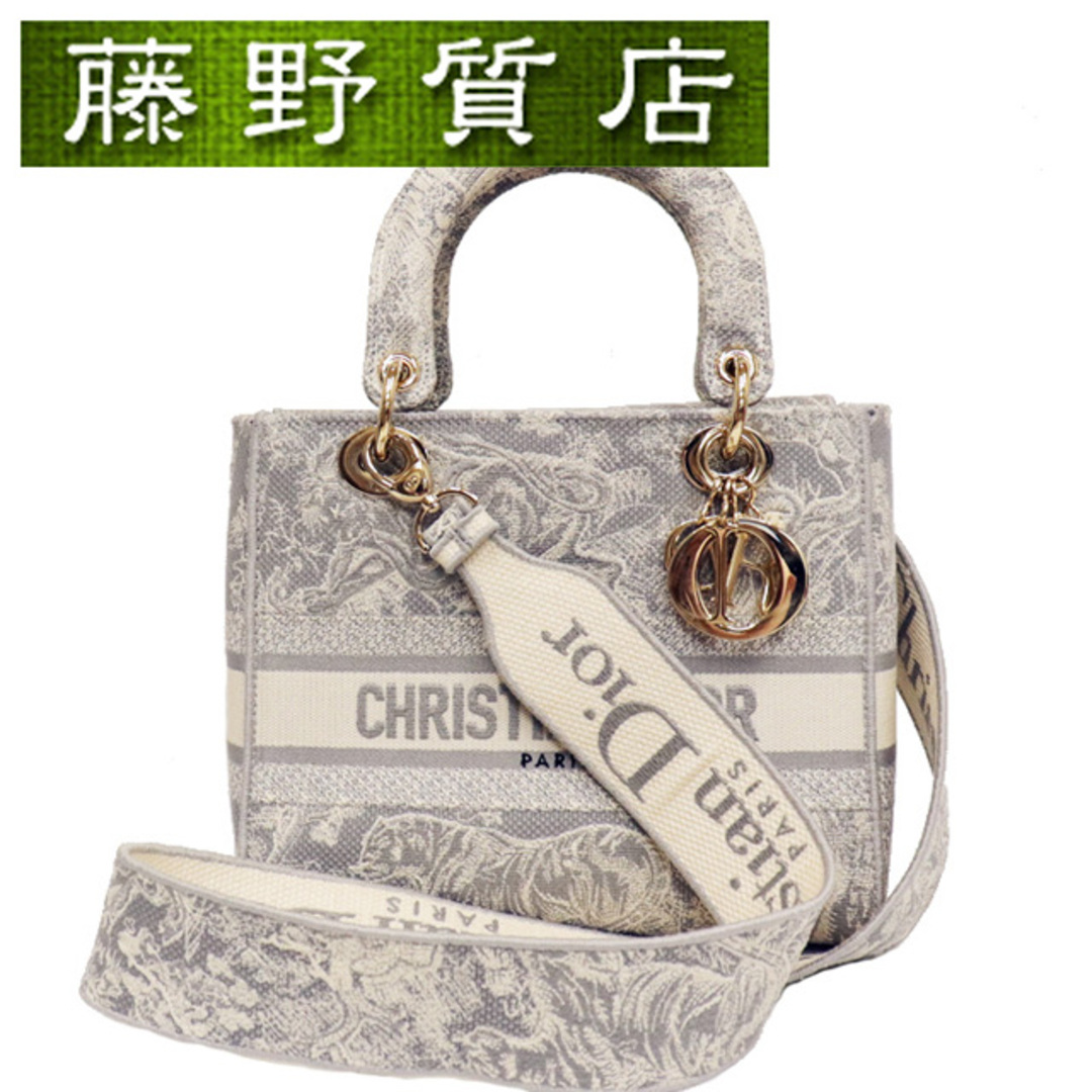 (美品)クリスチャン ディオール Christian Dior レディディライト バッグ M0565ORGO グレー×白 ジャガード 8053 |  フリマアプリ ラクマ