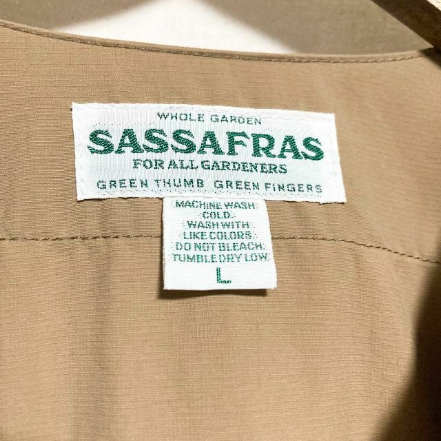 Lサイズ！SASSAFRAS ノーカラーナイロンジャケット