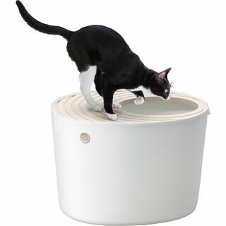 アイリスオーヤマ 猫 トイレ 本体 上から猫トイレ 飛び散らない ホワイト レギ(猫)