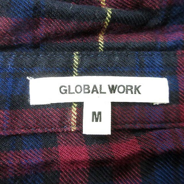 GLOBAL WORK(グローバルワーク)のグローバルワーク GLOBAL WORK シャツ チェック 長袖 M 紺 レディースのトップス(シャツ/ブラウス(長袖/七分))の商品写真