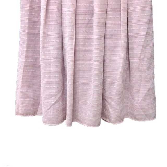 NATURAL BEAUTY(ナチュラルビューティー)のナチュラルビューティー フレアスカート ミモレ ロング ボーダー 38 ピンク レディースのスカート(ロングスカート)の商品写真