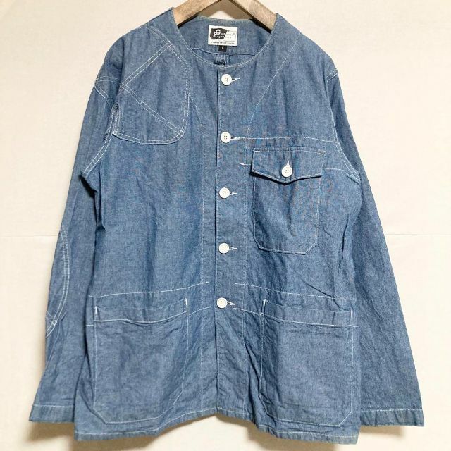 Gジャン/デニムジャケット旧タグLサイズ！ENGINEERED GARMENTS ノーカラージャケット