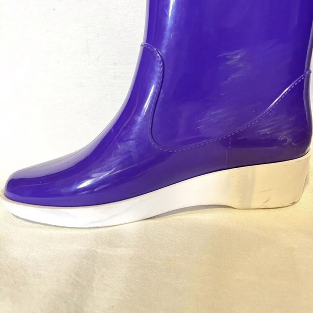 イタリア製 FENDI レインブーツ パープル 紫 梅雨 フェンディ ズッカ柄