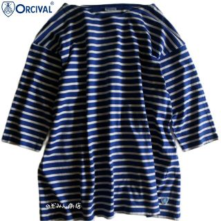 オーシバル(ORCIVAL)の【ORCIVAL】ボーダーカットソー　七分袖　フリーサイズ　白×青★(Tシャツ/カットソー(半袖/袖なし))