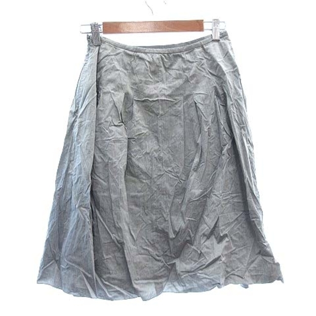 COMME CA ISM(コムサイズム)のコムサイズム フレアスカート ひざ丈 タック M グレー レディースのスカート(ひざ丈スカート)の商品写真
