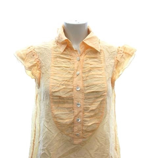 UNITED ARROWS(ユナイテッドアローズ)のユナイテッドアローズ シャツ ノースリーブ フリル タック 40 オレンジ レディースのトップス(シャツ/ブラウス(半袖/袖なし))の商品写真