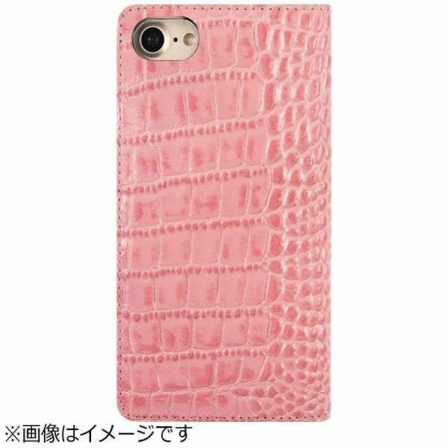 iPhone 8/7用 手帳型Vivid Croco Diaryピンク GAZE スマホ/家電/カメラのスマホアクセサリー(iPhoneケース)の商品写真