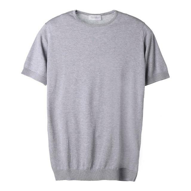 JOHN SMEDLEY ジョンスメドレー クルーネック半袖ニット/BELDEN シーアイランドコットン 30ゲージ STANDARD FIT メンズ SILVER