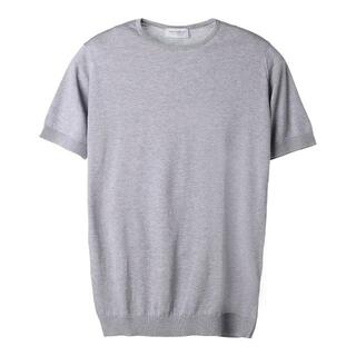 ジョンスメドレー(JOHN SMEDLEY)のJOHN SMEDLEY ジョンスメドレー クルーネック半袖ニット/BELDEN シーアイランドコットン 30ゲージ STANDARD FIT メンズ SILVER(Tシャツ/カットソー(半袖/袖なし))