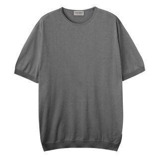 JOHN SMEDLEY ジョンスメドレー クルーネック半袖ニット/BELDEN シーアイランドコットン 30ゲージ STANDARD FIT メンズ CHARCOAL