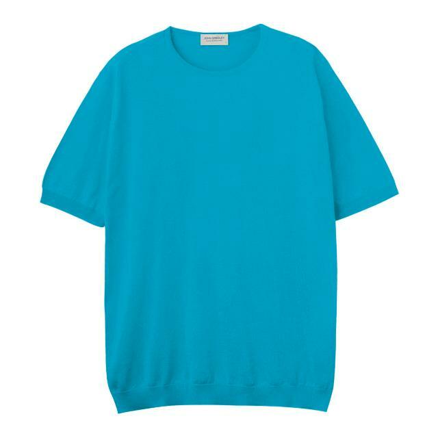 JOHN SMEDLEY ジョンスメドレー クルーネック半袖ニット/BELDEN シーアイランドコットン 30ゲージ STANDARD FIT メンズ GULFBLUE