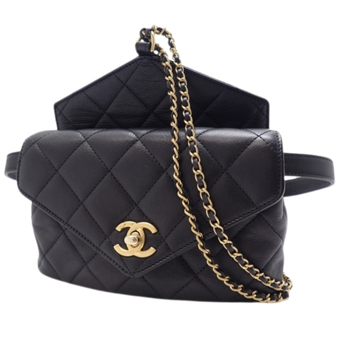 CHANEL シャネル　
ショルダーバッグ 　
レザー ブラック　
レディース 　
【正規品】　
【買蔵】