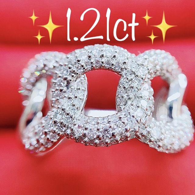 12.2g☆1.21ct☆✨パヴェダイヤモンドプラチナ 喜平キヘイリング指輪