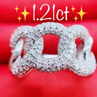 12.2g★1.21ct★✨パヴェダイヤモンドプラチナ 喜平マイアミリング指輪(リング(指輪))