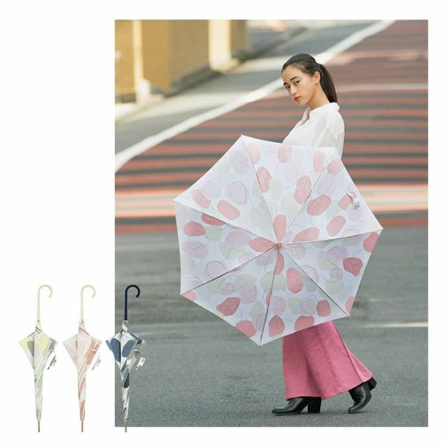 【色: ピンク】202Wpc. 雨傘 ニュアンスパターン ピンク 58cm 軽量