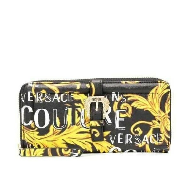 VERSACE JEANS COUTURE 長財布 バロック ブラックレディース