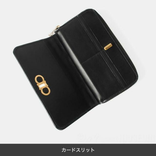 【新品未使用】 サルヴァトーレフェラガモ Salvatore Ferragamo 長財布 ショルダー レザー ブラック 22D332-695451 6