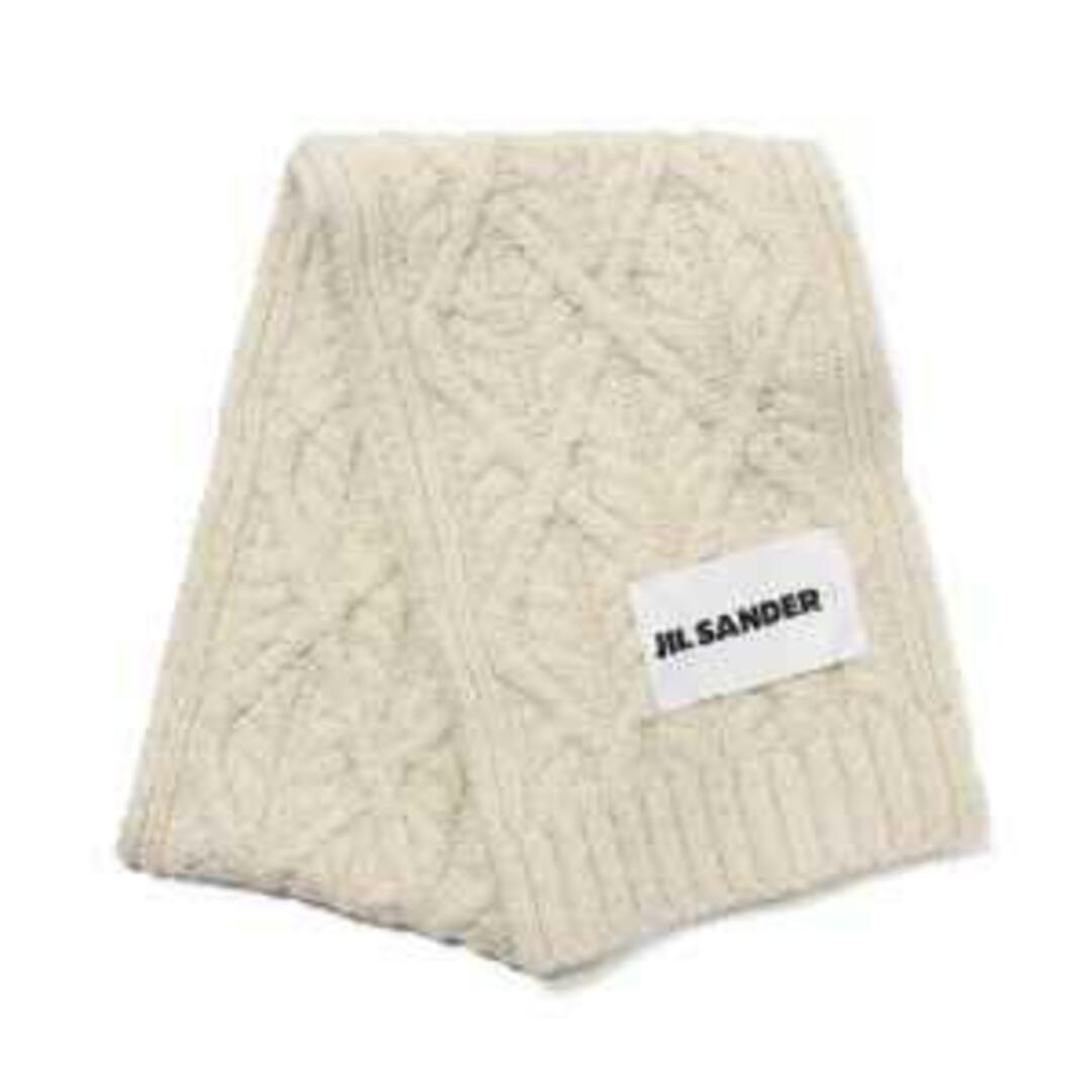 【新品未使用】 JIL SANDER ジルサンダー マフラー ホワイト CHUNKY MERINO CABLE KNIT SCARF J40TE0007-J14522 【WHITE】