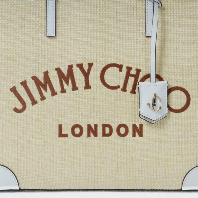 【新品未使用】 JIMMY CHOO ジミーチュウ バッグ 大容量 ベージュ ロゴ トートバッグ NINE2FIVEE/W