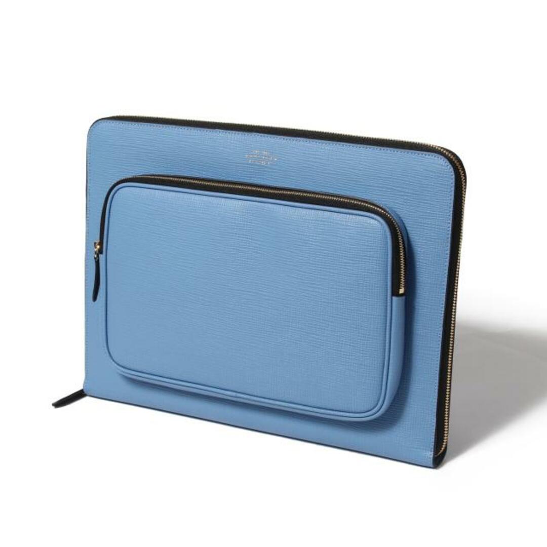 SMYTHSON スマイソン グロブナー ショルダーバッグ ブルー レザー