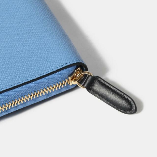 【新品未使用】 SMYTHSON スマイソン 財布 長財布 PANAMA LARGE ZIP AROUND PURSE レザー ライトブルー 1029515