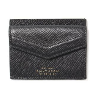 【新品未使用】 スマイソン SMYTHSON カードホルダー カードケース PANAMA FLAT CARD HOLDER WITH CLIP レザー CHAMPAGNE 1200912