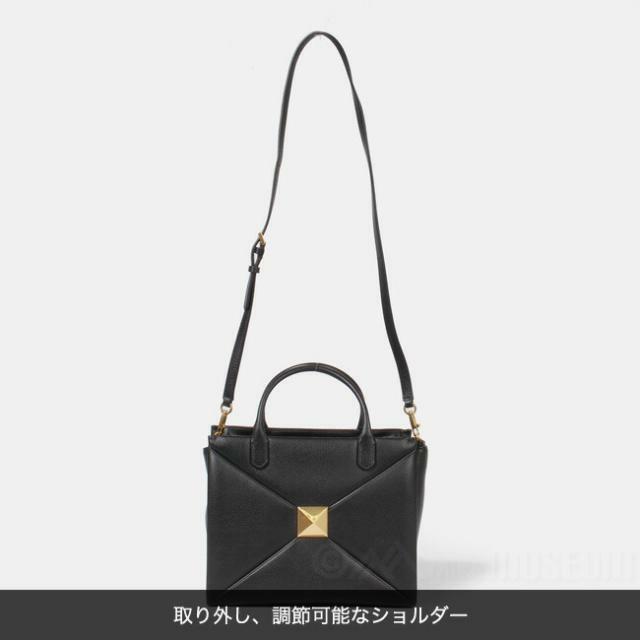 【新品未使用】 VALENTINO ヴァレンティノ バッグ ハンドバッグ ショルダーバッグ ブラック ワンスタッズ グレインカーフスキン ミディ 1W2B0K58ILK