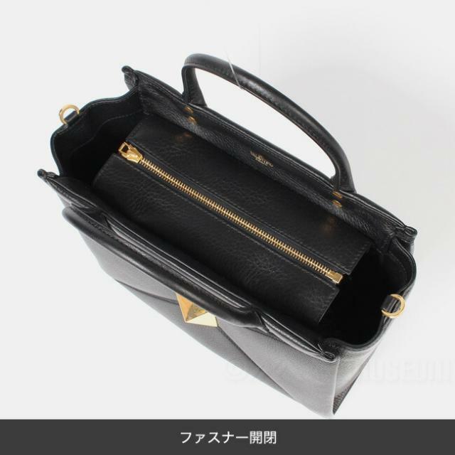 【新品未使用】 VALENTINO ヴァレンティノ バッグ ハンドバッグ ショルダーバッグ ブラック ワンスタッズ グレインカーフスキン ミディ 1W2B0K58ILK