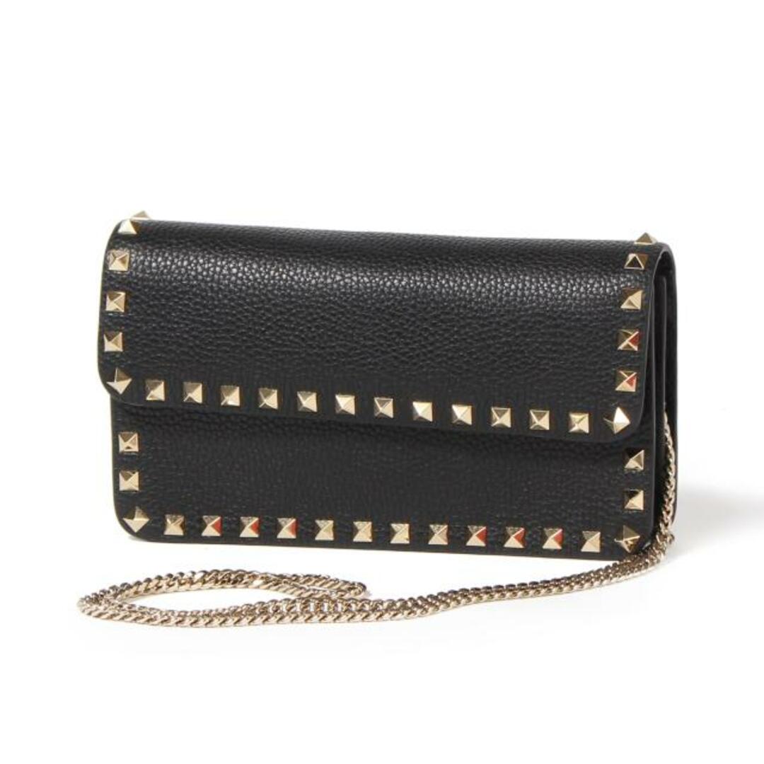 【新品未使用】 VALENTINO ヴァレンティノ バッグ クラッチバッグ ショルダーバッグ ブラック POUCH | ROCKSTUD | VITELLO STAMPA ALCE 1W2P0S61VSH