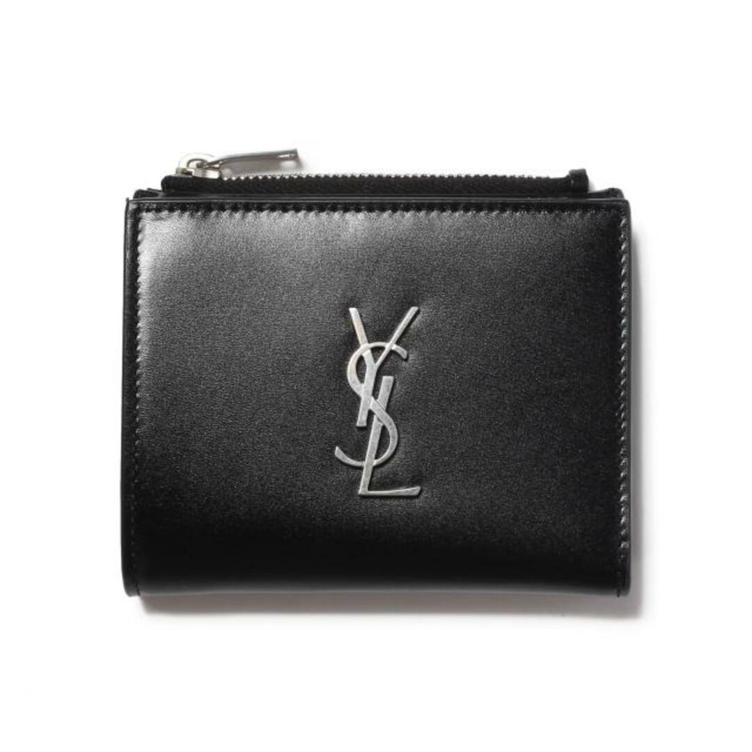 【新品未使用】 サンローラン パリ SAINT LAURENT PARIS 財布 二つ折り YSL WALLET WITH METAL LOGO NERO レザー ブラック 5757260SX0E