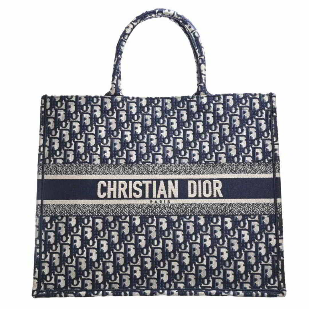 Christian Dior クリスチャンディオール オブリーク キャンバス ブックトート トートバッグ - ネイビー by