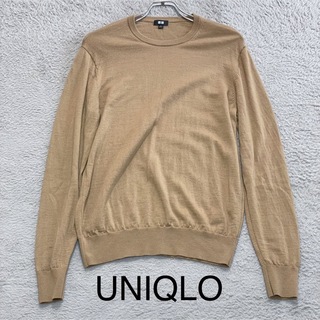 ユニクロ(UNIQLO)のUNIQLO ユニクロ セーター 薄手 Mサイズ メンズ ベージュ/ブラウン(ニット/セーター)