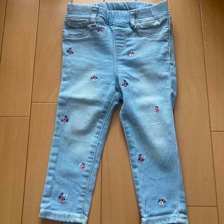 ベビーギャップ(babyGAP)のbabyGAP 花柄刺繍デニムパンツ　90cm(パンツ/スパッツ)