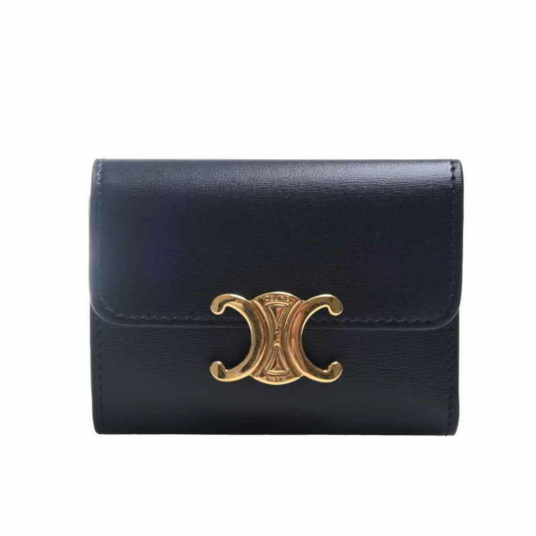美品✨ CELINE セリーヌ 三つ折り財布 コンパクトウォレット ブラック