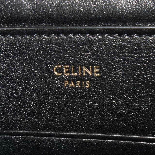 セリーヌ Cチャーム キルティング クラッチバッグ ポーチ カーフスキン レザー ブラック 黒 10B813BFL CELINE（未使用　展示品）