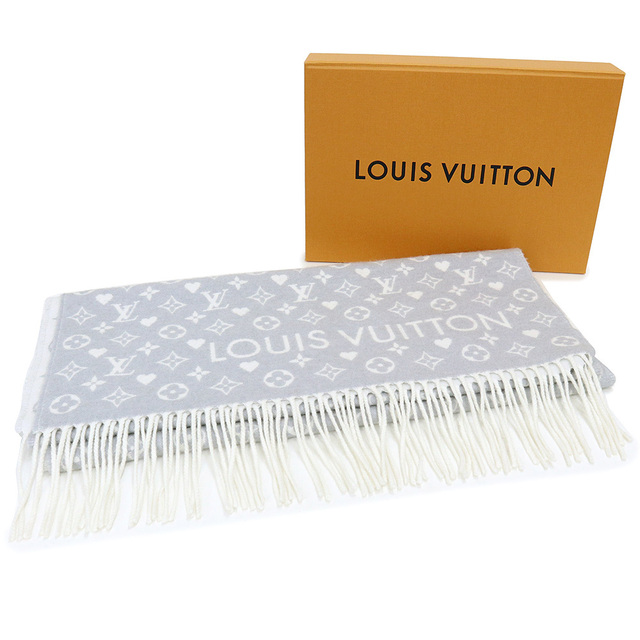 【LOUIS VUITTON】ルイヴィトン エシャルプ･LVペルフォ マフラー パンチングロゴ カシミヤ100% ブラック 401552/tm04126ik